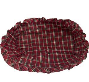 Longaburger Holiday Plaid Red Green Fabric Liner 12x4 Inside